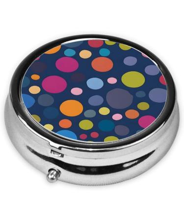 Red White Polka Dot Round Pill Box - 3 Compartment Portable Travel Organizer for Vitamins & Medicine | Stylish Pocket Purse Case - Buy Online on GoSupps.com