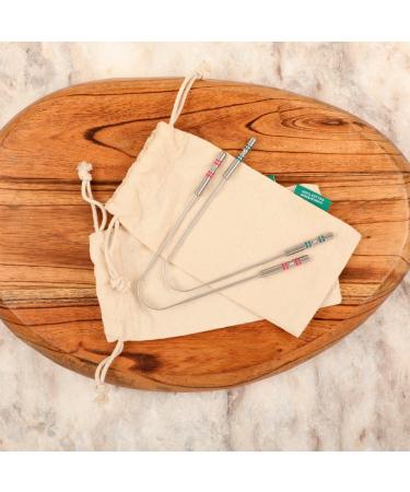 HealthAndYoga(TM) SteloSwipe Surgical Steel Tongue Cleaners - 2 pcs Set for Hygienic Oral Care - Buy Online on GoSupps.com