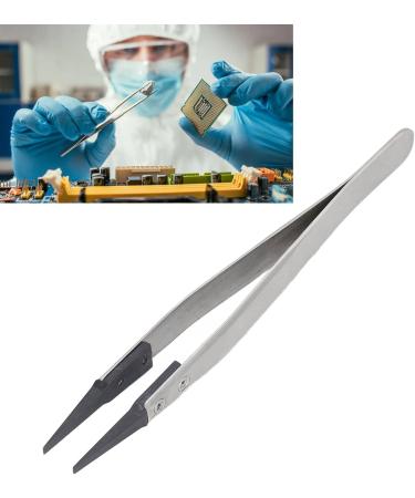 Precision Tweezers Stainless Steel Eagle Beak Tweezers Non Static Tweezers Non Static Tweezers Stainless Steel PPS Matt Sandblasted with Replaceable Straight Flat Tip - Buy Online on GoSupps.com