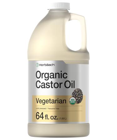 Organic Castor Oil 64 fl oz | Vegetarian  Non-GMO | by Horbaach