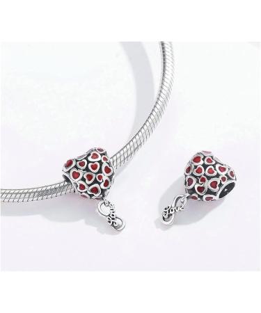 Crystal Jade Pendant Necklace Amulet Jewelry Women's Jewellery 925 Sterling Silver Pendant Beads Red Heart Sterling Silver Beads Fit for Women Bracelet Necklace Pendant - Buy Online on GoSupps.com