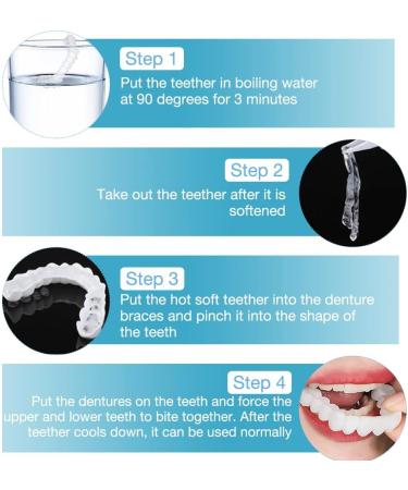 Frenzify Instant Perfect Smile False Teeth Veneers Upper & Lower Cosmetic Dentures for Men & Women | Fast International Shipping - Buy Online on GoSupps.com