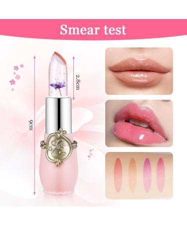 LOPHE Clear Flower Jelly Lipstick 3Pcs Magic Temperature Color Change Lip Balm Long Lasting Moisturizing Lip Gloss Set Nutritious Crystal Lip Stick Makeup Set Great Gift for Women and Girl 3 Pcs - Buy Online on GoSupps.com