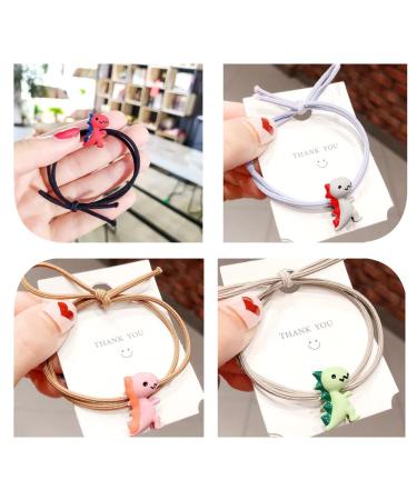 10 Pcs Dinosaur Elastic Hair Ties - Five Styles Ponytail Holders for Women, Girls, Kids - Buy Online on GoSupps.com