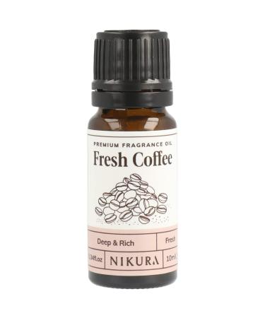 Nikura | Fresh Coffee Fragrance Oil - 10ml | Perfect for Soap Making Candle Making Wax Melts Diffuser | Great for use in Bath Bombs Perfume Oil Perfume Scents Potpourri | Vegan & UK Made