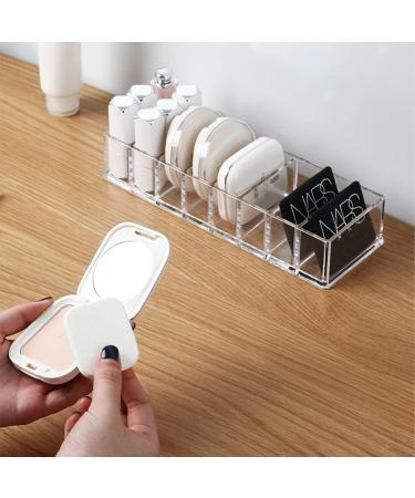 Koomuao Makeup Organizer Plastic Cosmetic Storage Palette with 8 Transparent Compartments for Eyeshadow Contour and Blush Holder for Vanity Countertop and Bathroom - Buy Online on GoSupps.com