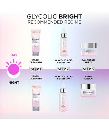 L'Oreal Paris Glycolic Bright Daily Foaming Facial Cleanser 50ml |Daily Glowing Face Wash for Dull Skin - Buy Online on GoSupps.com