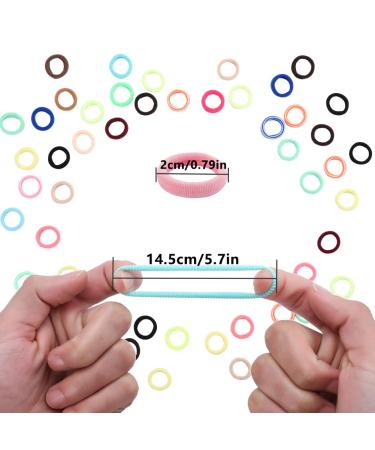 400 Pcs Soft Rainbow Hair Ties for Toddler Girls - Ponytail Bands Stretch Elastics - Curly Kids Hair Accessories in Pink - Buy Online on GoSupps.com