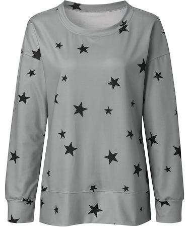 WFJCJPAF Women's Plus Size Spring Fashion 2023 Long Sleeve Printed Sweatshirt - Gray XL - Buy Online on GoSupps.com