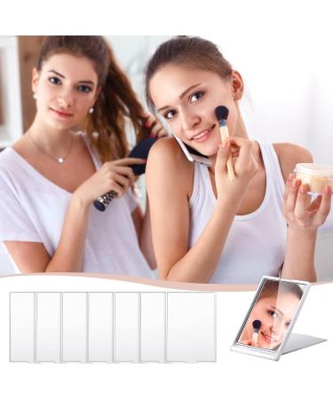 Queekay Small Makeup Folding Mirror - Portable 2 x 3 x 0.2'' Compact Vanity Mirror for Women/Girls - Travel Mirror (White) - Buy Online on GoSupps.com