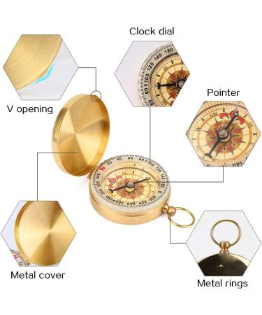 Buy Mitening Portable Brass Compass | Waterproof Classic Pocket Compass for Outdoor Adventures - Buy Online on GoSupps.com