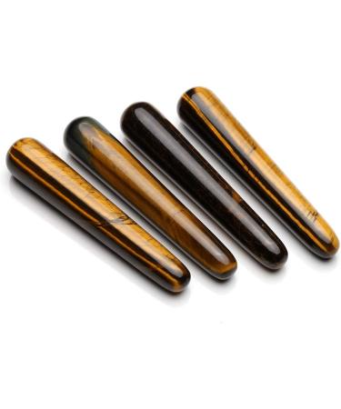 Qgeme Tiger Eye Gemstone Gua Sha Acupressure Tool | Face Massage & Trigger Point Therapy Device | International Shipping - Buy Online on GoSupps.com
