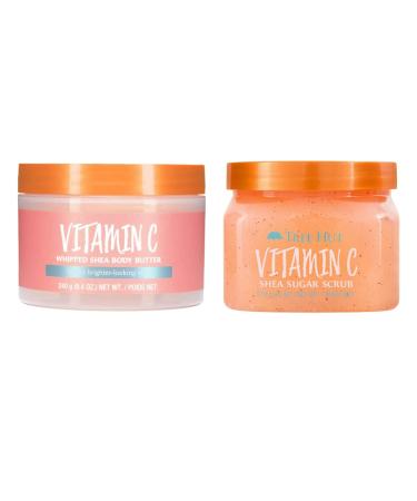 Tree Hut Vitamin C Shea Sugar Scrub And Body Lotion Set! Formulated With Certified Shea Butter, Vitamin C and Alpha Hydroxy Acid! That Leaves Skin Feeling Soft & Smooth! (Vitamin C Set) (null) 2 Piece Set