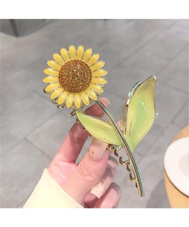 yangzerang Sunflower Hair Claw Clips Women's Sunflower Hair Claw Clips Floral Metal Hair Clips Nonslip Elegant Flower Hair Claw - Buy Online on GoSupps.com