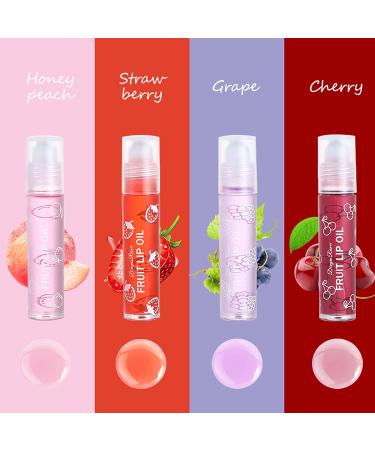 KTouler 4 Pcs Fruit Lip Oil Set - Moisturizing & Hydrating Lip Gloss Kit for Women - Buy Online on GoSupps.com