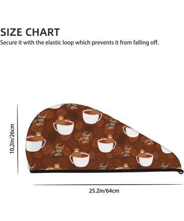 Hair Towel Wrap - Quick-Dry Hair Drying Turban with Button | Sloths Need More Coffee Design - Buy Online on GoSupps.com
