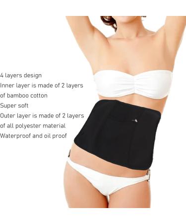 Focket Castor Oil Pack for Liver Detox - Reusable Organic Waist Wrap Elastic Belt - Black - Buy Online on GoSupps.com