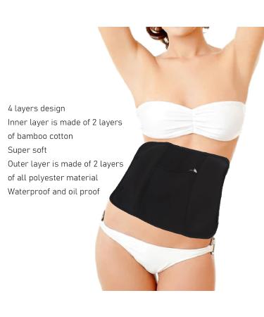 Organic Cotton Castor Oil Pack - Leak-Proof Reusable Hip Bag for Waist Washable Black Button Wrap - Buy Online on GoSupps.com