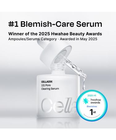 Celladix Sebum Rebalancing Rx 131 Ampoule | Pore Clearing Serum | Tighten Enlarged Pores | Repair Skin Barrier | Rapid Soothing for Daily Use | Oily & Combination Skin| 1.01 Fl Oz 1.01 Fl Oz (Pack of 1) - Buy Online on GoSupps.com