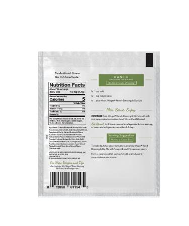 Mrs. Wages Ranch Dressing & Dip Mix 0.8 oz - Pack of 12 | Delicious Seasoning Blend - Buy Online on GoSupps.com