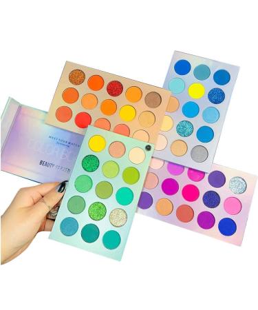 Beauty Searcher 60 Colors Palat Palette 4 in 1 Color Board Make-Up Palette highly pigmented bright color nude shimmer matt glitter cream eyeshadow pallets