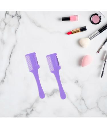 WOONEKY 2Piece Hair Cutting Comb DoubleSided Hair Thinning Razor Comb Styling Scissors Split End Trimmer for Thin and Thick Trimming Purple - Buy Online on GoSupps.com