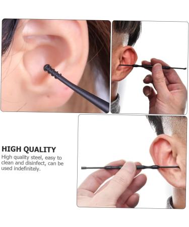 ULTECHNOVO Ear Cleaner Cleaning Brush Set - Portable Ear Pick Tool Kit for Gently Cleaning Ear Canal - Black, 12x0.5cm - Buy Online on GoSupps.com