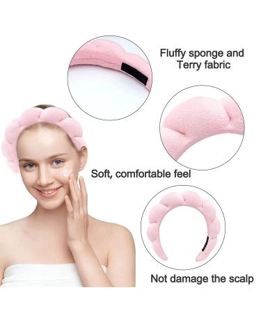 Pink Terry Towel Spa Headband for Women - Soft Makeup Removal and Face Washing Headband - Buy Online on GoSupps.com