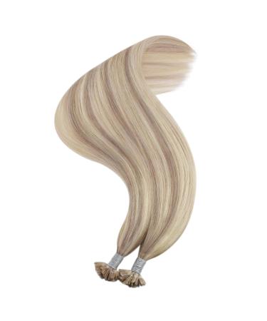 UGEAT Real Hair Extensions - Ashblond & Blonde Highlights 40cm Keratin U-Tip 50g 50 Pieces #18/613 - Smooth Stylish International Shipping - Buy Online on GoSupps.com