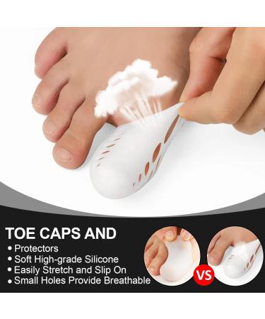 Ninnyi 12pcs Silicone Finger Protectors Breathable Big Toe Gel Caps Covers for Men Women(S/M/L) - Buy Online on GoSupps.com