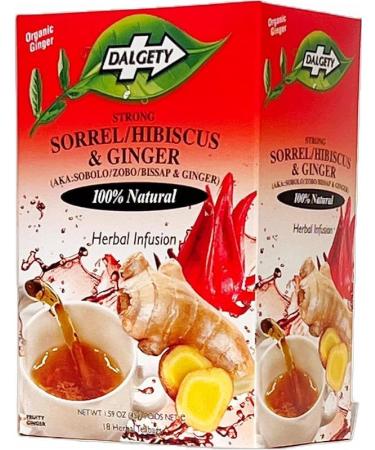 Dalgety Sorrel/Hibiscus & Ginger Herbal Infusion 6x45g Cartons (6 Pack) 100% Natural Caffeine-Free Tea (Total 108 Teabags) Our Delicious Tea Builds the Immune System Fights Fatigue & Boosts Energy - Buy Online on GoSupps.com