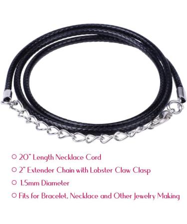 Selizo 100Pcs Black Waxed Necklace Cord for Jewelry Making - Bracelet & Necklace String Supplies - Buy Online on GoSupps.com