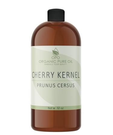 Cherry Kernal Oil - 100% Pure Unrefined Cold Pressed Non-GMO Vegan Carrier Oil for Hair Skin Body Legs Cuticles Nails - 32 oz - Premium Therapeutic Grade A