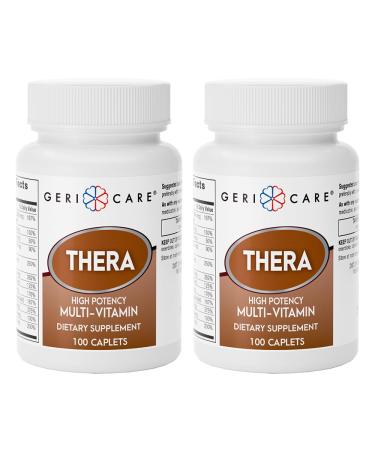 GeriCare Thera High Potency Multivitamin Caplets Blend of Vitamins and Minerals to Ensure Maximum Nutritional Support Antioxidant Protection Supplement 100 Count (Pack of 2) 100 Count (2pk) Multivitamin