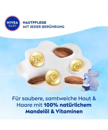 Nivea Baby Head to Foot Shampoo & Shower Gel - Gentle Vegan Formula with Almond Oil Hypoallergenic Paraben & Microplastic Free (200 ml) - International Shipping Available - Buy Online on GoSupps.com