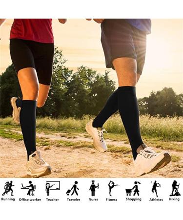 Compression Stockings for Men & Women - 4 Pairs Support Socks for Travel Sports & Nursing - White Knee High Compression Socks - Buy Online on GoSupps.com