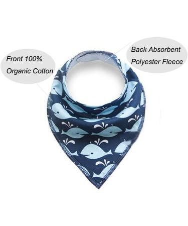 Yafane Baby Triangle Bibs 8 Pack - Soft Cotton Neckerchiefs & Burp Cloths for Boys & Toddlers | Absorbent Light Blue - Buy Online on GoSupps.com