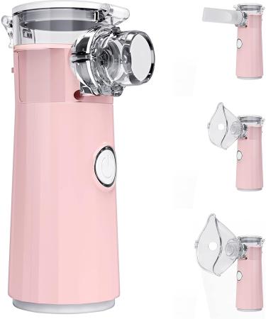 Portable Handheld Nebulizer for Travel & Home Use - Quiet, Cool Steam Inhaler for Adults & Kids - Pink - Buy Online on GoSupps.com