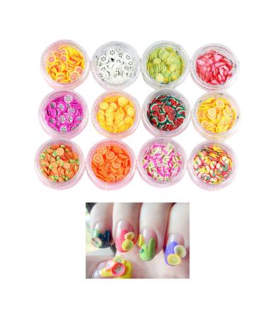FOMIYES 2 Sets Polymer Clay Fruit Slices 3D Slices Charms Nail Nail Art Supplies Acessories for Jewelry Making Nail Arts Crafts