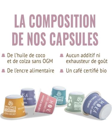 MOKA 300 Compostable Capsules 100% Pure Organic Mexican Arabica - Compatible with Nespresso Capsule Machines - Intensity 8 - Home Compost - Espresso and Lungo - Roasted in France  - Buy Online on GoSupps.com