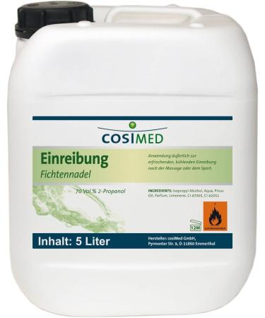 cosiMed Rub-In Spruce Needle Massage Wellness Rubbing Alcohol 70% IPA 5 L