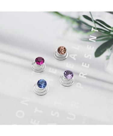 Donleeving 48 Strass Hair Spiral Clips - Shiny Rhinestone Metal Twist Hair Accessories for Brides - Blue Red Rose Purple - Buy Online on GoSupps.com