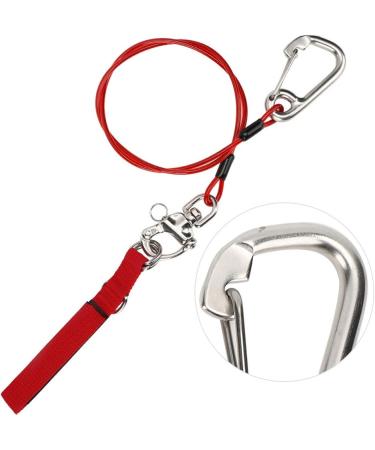 VGEBY Freediving Lanyard Safety Rope 316 Pro Stainless Steel Clip with Dive Wristband - Red - Buy Online on GoSupps.com