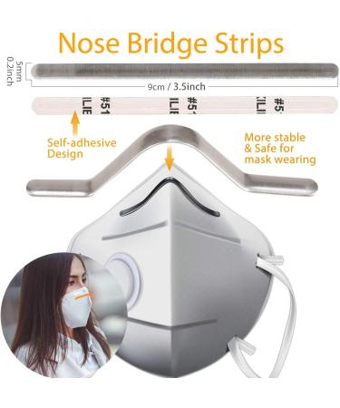 100Pcs 1/5 Inch Elastic String Cord Bands with Cord Locks & 50Pcs Aluminum Nose Bridge Strips - Black | DIY Mask Crafts - Buy Online on GoSupps.com