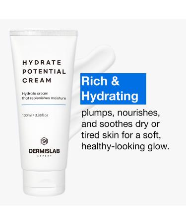 DermisLab Hydrate Potential Cream Korean Skincare Hyaluronic Acid & Ceramide Deep Hydration Face Cream | 100 ml / 3.38 oz - Buy Online on GoSupps.com