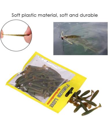 50-Piece Soft Fishing Bait Set - T-Tail Grub Worms for Saltwater & Freshwater - 9 Colors Available - Buy Online on GoSupps.com