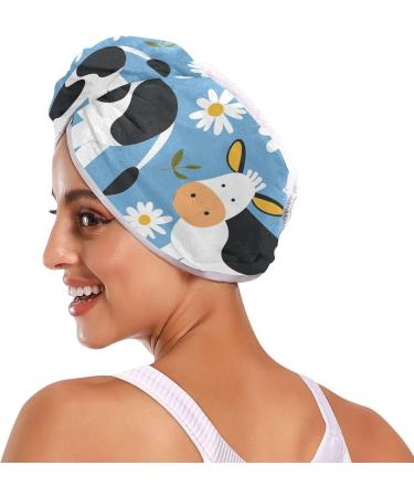 Buy Daisy Cow Hair Towel 2 Pack - Super Absorbent Quick Dry Hair Turbans for Women & Girls | International Shipping - Buy Online on GoSupps.com