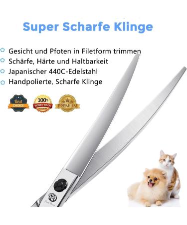 Buy Purple Dragon 7-Inch Japanstahl-440c Professional Dog & Cat Scissors - Right-Handed Bending Scissors for Groomers & Beginners - Buy Online on GoSupps.com