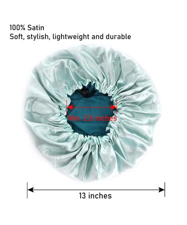 2 Pack Reversible Double Satin Silk Bonnet for Sleeping - Extra Large Blue - Buy Online on GoSupps.com