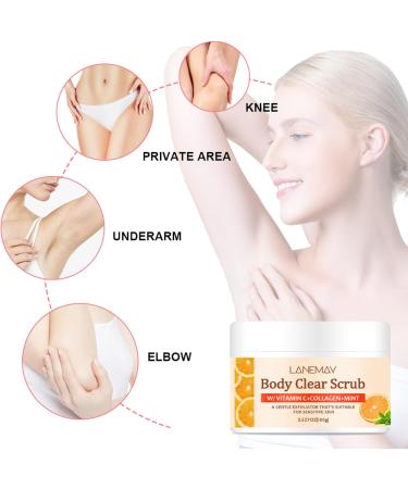 Orange Vitamin C Body Scrub for Face and Body Deep Exfoliating Moisturizing Smoothing & Softening Strawberry Skin for Men and Women - Buy Online on GoSupps.com